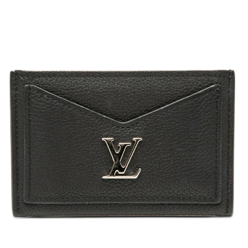 Louis Vuitton Portecarte Lockme Card Case Wallet Noir Black Leather